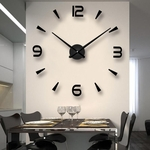 Acrílico 3d Grande Relógio de Parede Criativo Europeu Sala Arte Diy Espelho Adesivos de Parede Pendurado Mesa Moda Simples Relógio