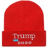 Acrílico Headwear Gorro Homens Mulheres Acessórios Outdoor Fluffy Elastic bordado Cap Beanie Vestuário de Inverno Para Trump 2020