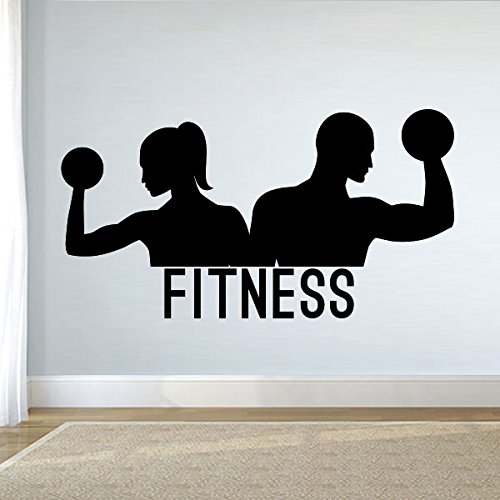 Adesivo de Parede Casal Fitness - Pequeno 48x25cm