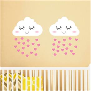 Adesivo de Parede Decorativo Infantil Nuvens Chuva