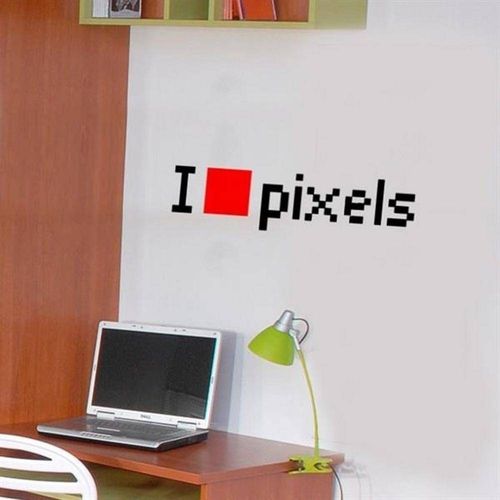 Adesivo de Parede Frase - I Love Pixels
