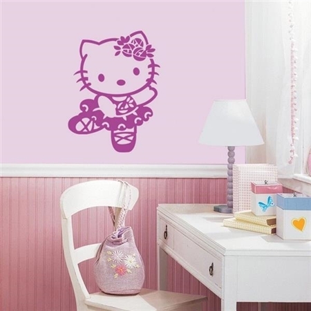 Adesivo de Parede Infantil Hello Kitty Bailarina