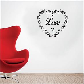 Adesivo Decorativo de Parede - Romantico - Love 1 - Preto