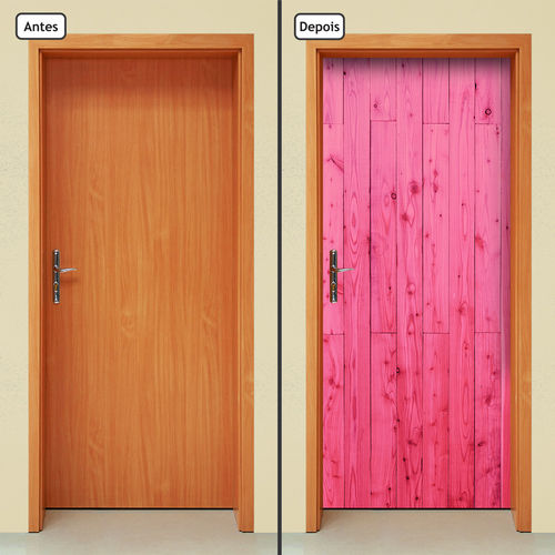 Adesivo Decorativo de Porta - Madeira Rosa - X740cnpt