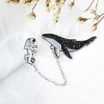 FLY Agulha Collar brilhando embutidos mulheres broche bonito Forma Roupa emblema adorável Whale
