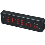 Alarme LED eletrônico relógio de parede relógio com temperatura e humidade Mostrar Especificação Europeia 38.5 * 10 * 4,5 centímetros