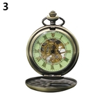 Algarismos Romanos Vintage Unisex Relógio De Bolso Mecânico Transparente Phoenix