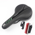 Almofada Mountain Bike com assento Luz bicicleta Saddle Thicken Silicone luzes traseiras bicicleta