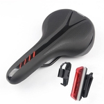 Almofada Mountain Bike com assento Luz bicicleta Saddle Thicken Silicone luzes traseiras bicicleta