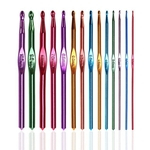 Alta qualidade 14PCS / set Multicolor Aluminum Crochet Hooks Needles Knit Weave Craft Fios para manusear instrumentos Craft 14 Tamanho