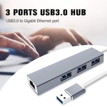 Alta velocidade de 3 portas Hub USB3.0 5Gbps 100M Hub de porta de rede RJ45 Cabo adaptador Hub USB para U Disco rígido Teclado Mouse Mouse