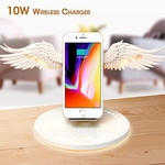 Angel Wings Qi sem fio Encargo Doca 10W 3.0 Carregador Rápido Tipo C para o iPhone Smasung Huawei