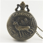 Animal esculpido Vintage Antique Rodada Dial quartzo rel¨®gio de bolso para Homens Mulheres