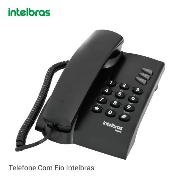 Aparelho Telefone Fixo com Fio Intelbras Pleno Br Preto