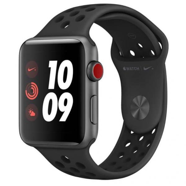 Apple Watch Nike+ Cellular, 42 Mm, Alumínio Cinza Espacial, Pulseira Esportiva Nike Preto e Fecho Clássico - MQMF2BZ/A