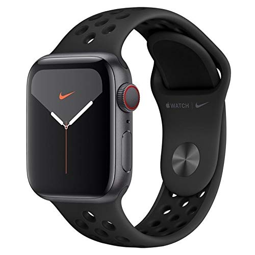 Apple Watch Nike+ Series 5 Cellular + Gps, 40 Mm, Alumínio Cinza Espacial, Esportiva Nike Preto/Cinza-carvão e Fecho Clássico - Mx3d2bz/a