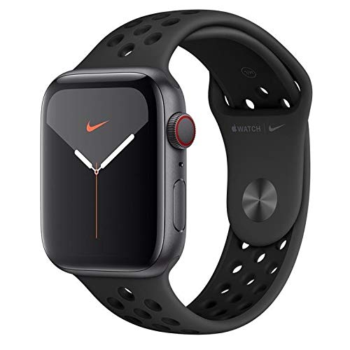 Apple Watch Nike+ Series 5 Cellular + Gps, 44 Mm, Alumínio Cinza Espacial, Esportiva Nike Preto/Cinza-carvão e Fecho Clássico - Mx3f2bz/a