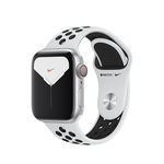 Apple Watch Nike Series 5 (GPS + Cellular) - 40mm - Caixa prateada de alumínio com pulseira esportiva Nike Platina/Preta