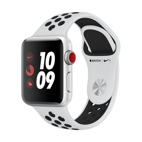 Apple Watch Nike+ Series 3 (Gps + Cellular) de Alumínio com Pulseira Loop Esportiva Nike - 42 Mm - Preto e Branco