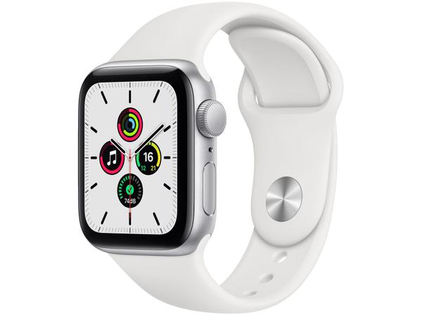 Apple Watch SE 40mm Prateada GPS + Cellular - Pulseira Esportiva Branca