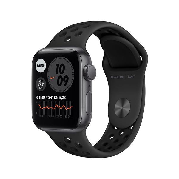 Apple Watch SE (GPS) 40mm Caixa Cinza-espacial de Alumínio com Pulseira Esportiva Nike Cinza-carvão/preta