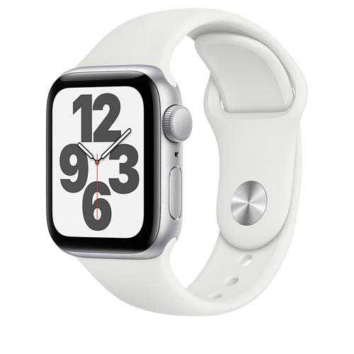 Apple Watch SE Prata com Pulseira Esportiva Branca, 40 Mm, Bluetooth e 32 GB - MYDM2BE/A