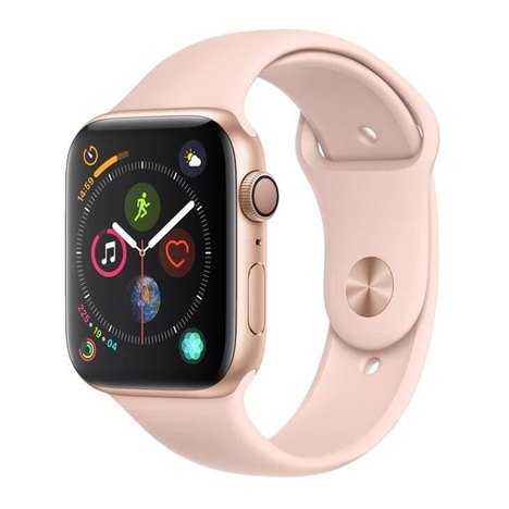 Apple Watch Series 4, 44 Mm, Alumínio Dourado, Pulseira Esportiva Rosa e Fecho Clássico - Mu6f2bz/A