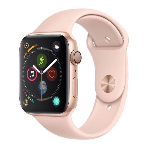 Apple Watch Series 4, 44 Mm, Alumínio Dourado, Pulseira Esportiva Rosa e Fecho Clássico - Mu6f2bz/a