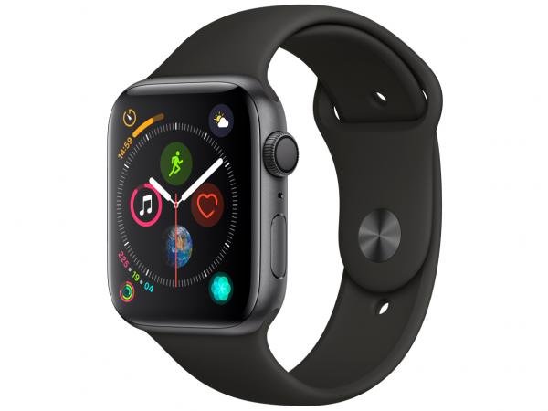 Apple Watch Series 4 44mm GPS Integrado Wi-Fi - Bluetooth Pulseira Esportiva 16GB Caixa Alumínio