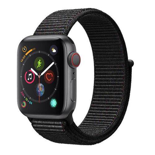 Apple Watch Series 4 Cellular, 40 Mm, Alumínio Cinza Espacial, Pulseira Esportiva Loop Preta e Fecho