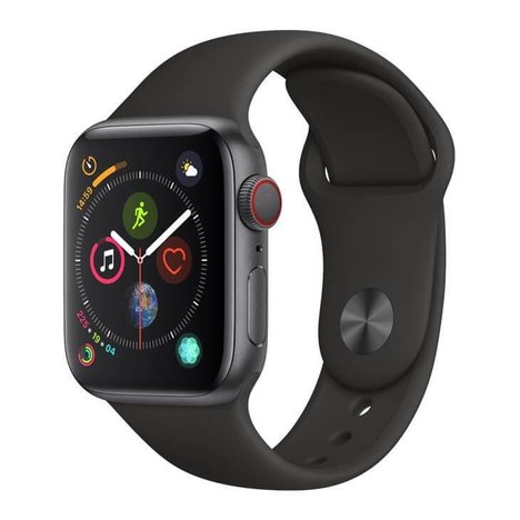 Apple Watch Series 4 Cellular, 40 Mm, Alumínio Cinza Espacial, Pulseira Esportiva Preta e Fecho Clássico - Mtvd2bz/A