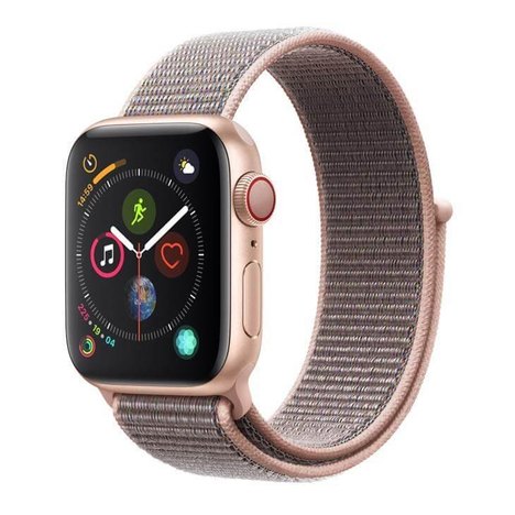 Apple Watch Series 4 Cellular, 40 Mm, Alumínio Dourado, Pulseira Esportiva Loop Rosa e Fecho Ajustável - Mtvh2bz/A