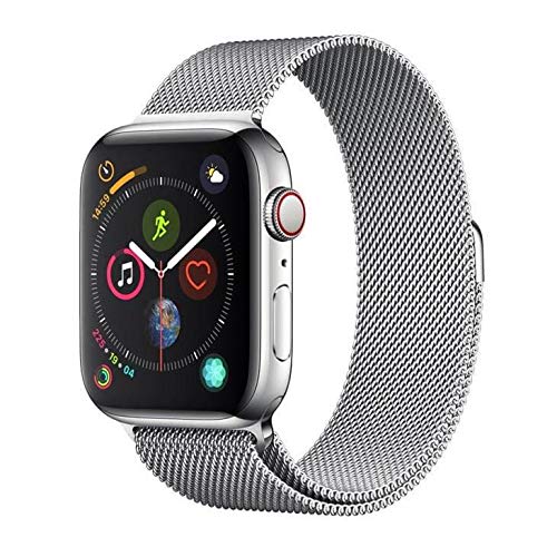 Apple Watch Series 4 Cellular, 44 Mm, Aço Inoxidável Prata, Pulseira de Aço Inoxidável Prata e Fecho Magnético - Mtx12bz/a