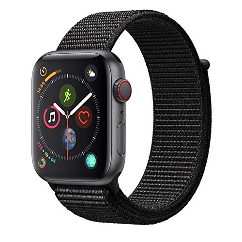 Apple Watch Series 4 Cellular, 44 Mm, Alumínio Cinza Espacial, Pulseira Esportiva Loop Preta e Fecho Ajustável - Mtvv2bz/a