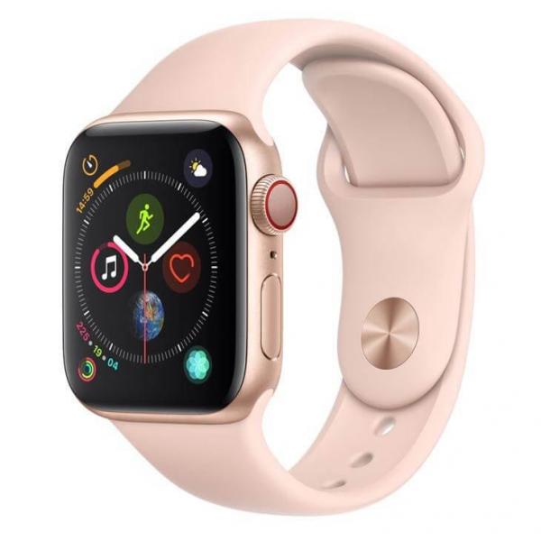 Apple Watch Series 4 Cellular + GPS, 40 Mm, Alumínio Dourado, Pulseira Esportiva Rosa
