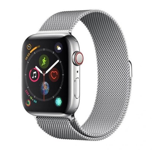 Apple Watch Series 4 Cellular + GPS, 44 Mm, Aço Inoxidável Prata, Pulseira de Aço Inoxidável Prata