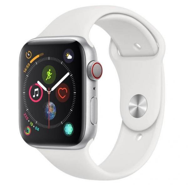 Apple Watch Series 4 Cellular + GPS, 44 Mm, Alumínio Prata, Pulseira Esportiva Branca