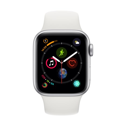 Apple Watch Series 4 Gps - 40Mm - Caixa Prateada de Alumínio com Pulseira Esportiva Branca