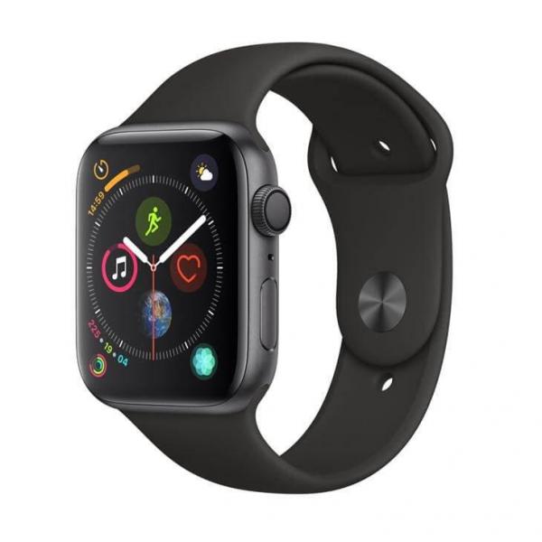 Apple Watch Series 4 GPS, 44 Mm, Alumínio Cinza Espacial, Pulseira Esportiva Preta