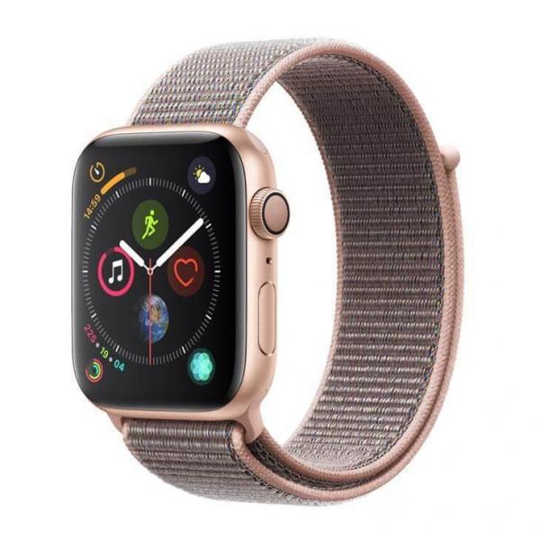 Apple Watch Series 4 GPS, 44 Mm, Alumínio Dourado, Pulseira Esportiva Loop Rosa