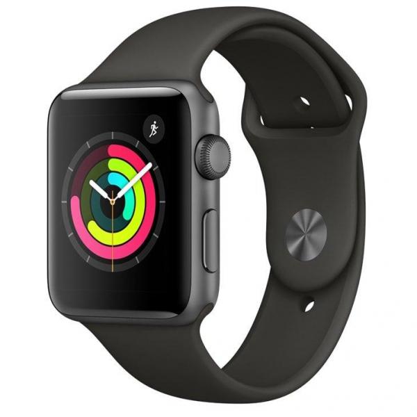 Apple Watch Series 3, 42 Mm, Alumínio Cinza Espacial, Pulseira Esportiva Cinza e Fecho Clássico - MR362BZ/A