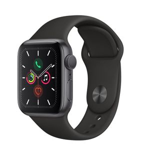 Apple Watch Series 5 40mm de Alumínio Cinza Espacial e Pulseira Preta MWV82BZ/A