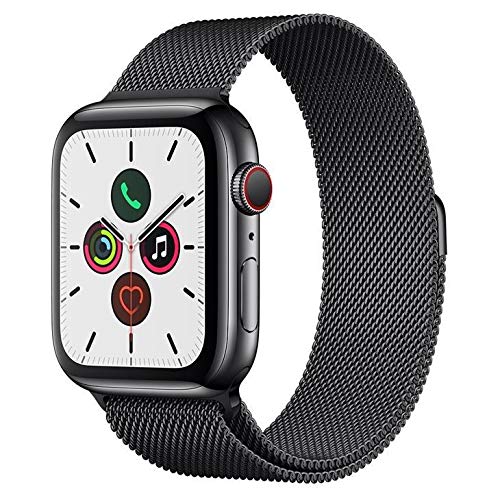 Apple Watch Series 5 Cellular + Gps, 44 Mm, Aço Inoxidável Cinza Espacial, Pulseira de Aço Inoxidável Preto e Fecho Magnético - Mwwl2bz/a