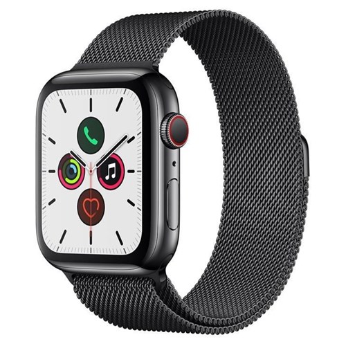 Apple Watch Series 5 Cellular + Gps, 44 Mm, Aço Inoxidável Cinza Espacial, Pulseira de Aço Inoxidável Preto e Fecho Magnético - Mwwl2bz/A