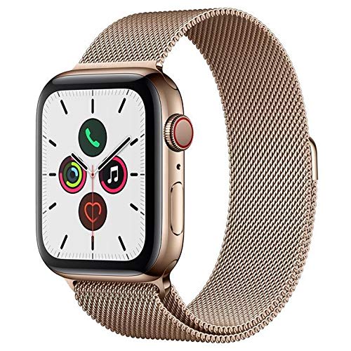 Apple Watch Series 5 Cellular + Gps, 44 Mm, Aço Inoxidável Dourado, Pulseira de Aço Inoxidável Dourado e Fecho Magnético - Mwwj2bz/a