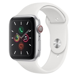 Apple Watch Series 5 Cellular+GPS, 44 mm, Alumínio Prata, Pulseira Esportiva Branco e Fecho Clássico