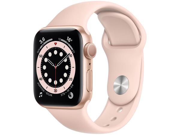 Apple Watch Series 6 40mm Dourada GPS - Pulseira Esportiva Areia-rosa