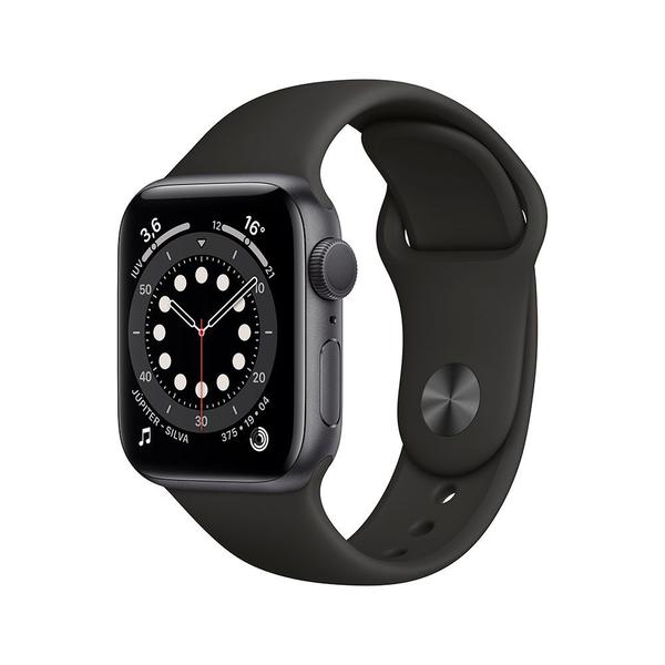 Apple Watch Series 6 (GPS) 40mm Caixa Cinza-espacial de Alumínio com Pulseira Esportiva Preta