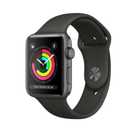 Apple Watch Series 3 38 Mm de Alumínio Cinza Espacial e Pulseira Esportiva Cinza Mr352bz/A