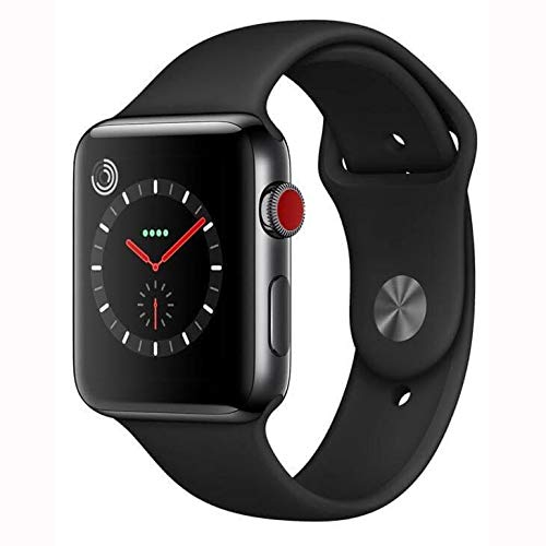 Apple Watch Series 3 Cellular, 42 Mm, Aço Inoxidável Cinza Espacial, Pulseira Esportiva Preto e Fecho Clássico - Mqm02bz/a